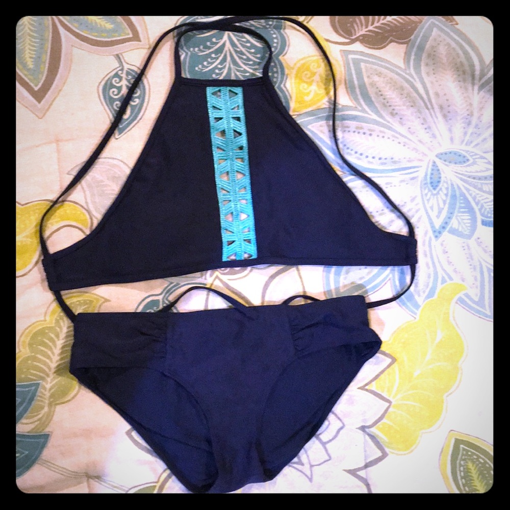 American Eagle Aerie high neck bikini XS
